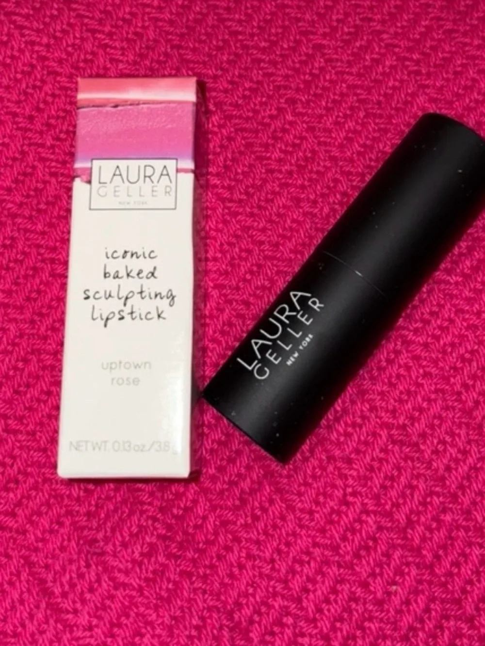 Laura Geller Iconic Baked Sculpting Lipstick Uptown Rose 0.13 oz NIB